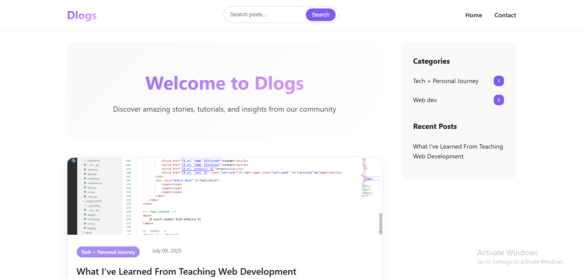 Blog website